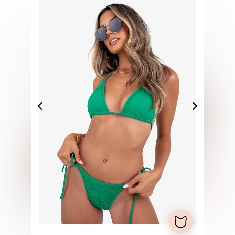 NWT Kittenish Island Girl Green Bikini